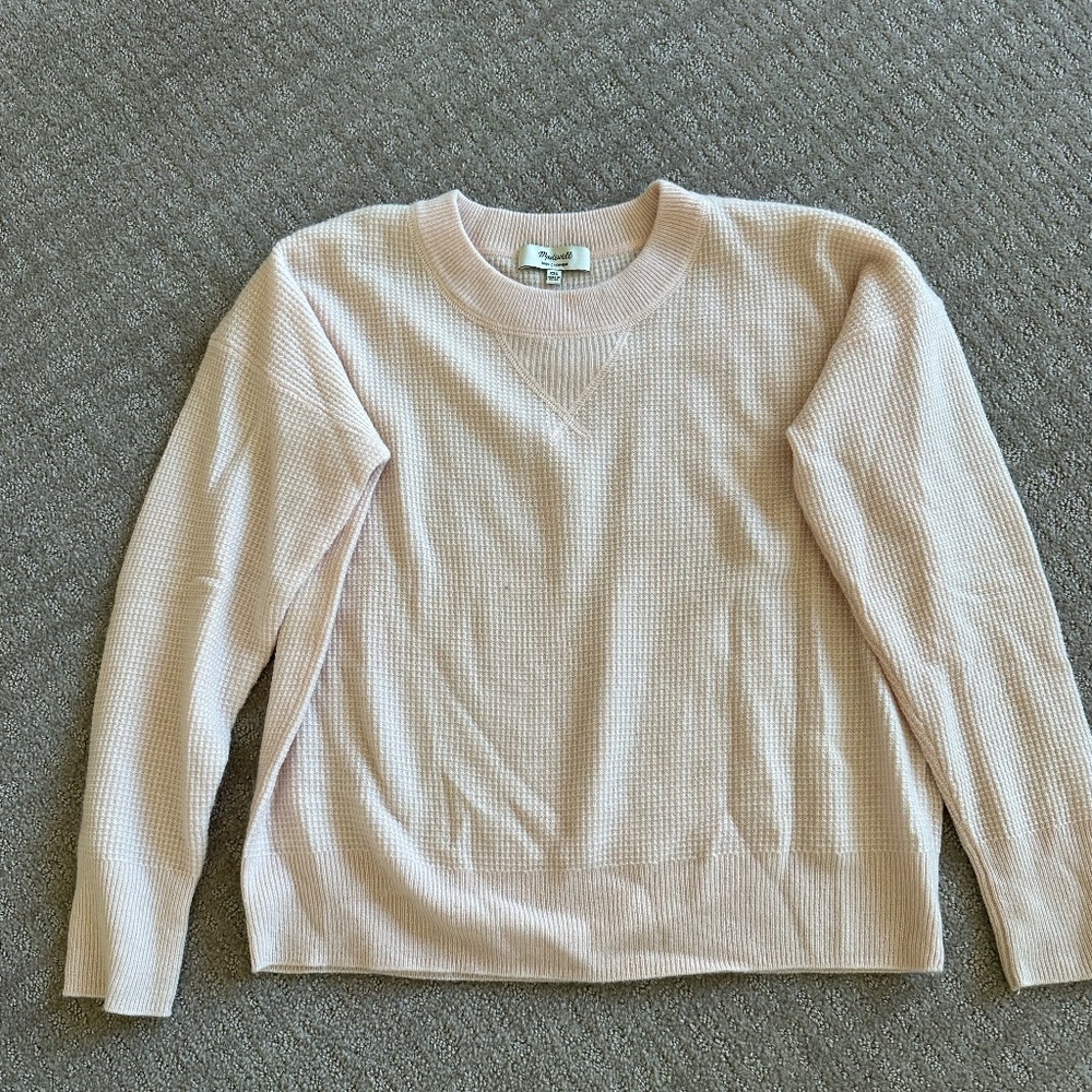 Madewell Pink Cashmere Crewneck